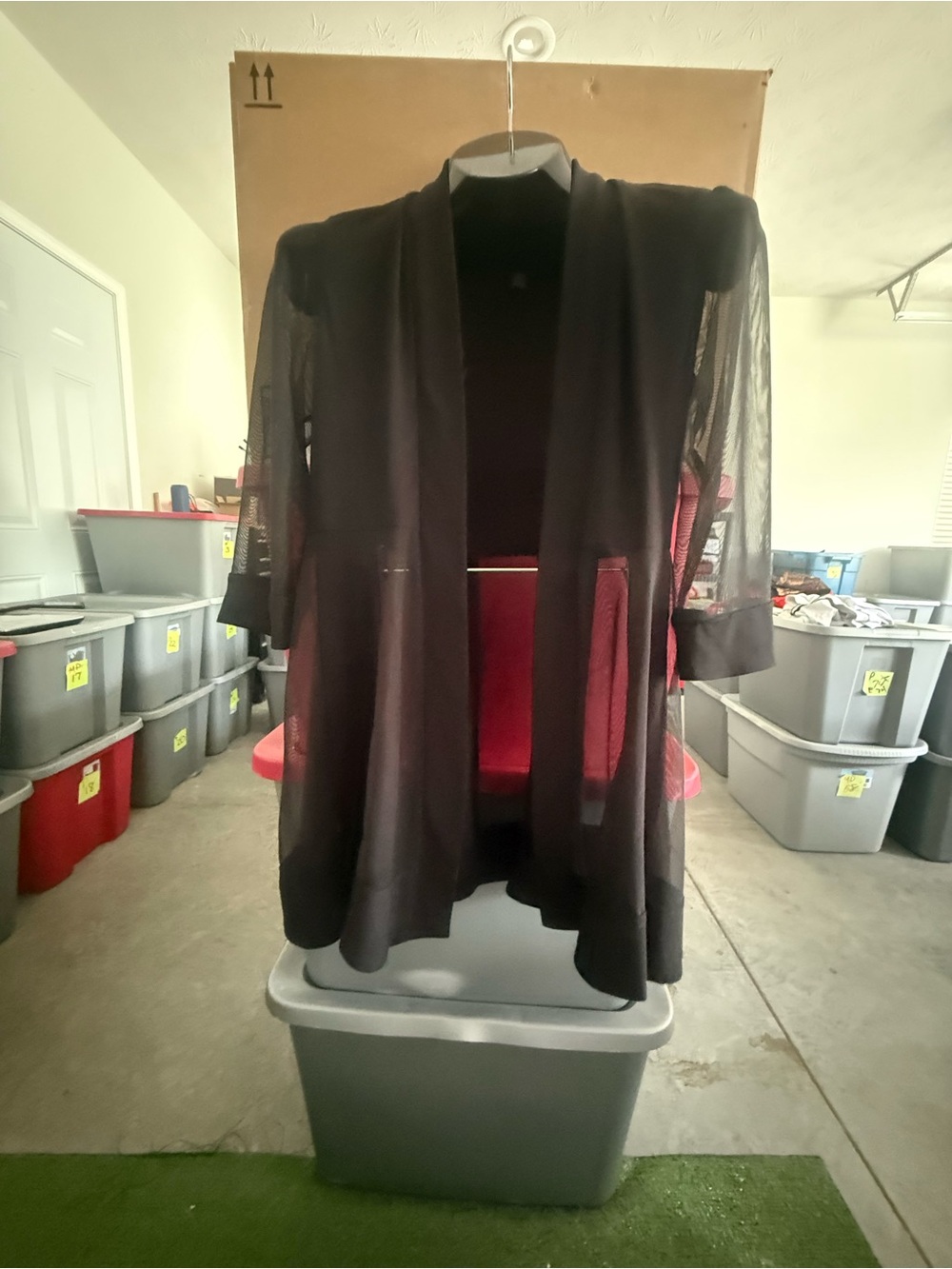 Black Sheer Open-Front Women's Cardigan Jacket p16